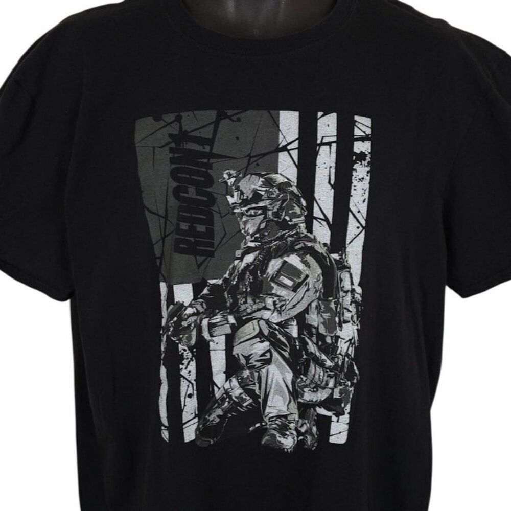 Redcon1 T Shirt Mens Size XL Black Soldier Military American Flag Armed Forces